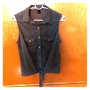 F21 Heather Gray Button Up